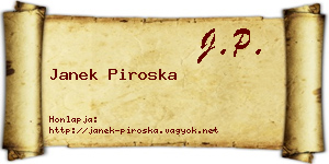 Janek Piroska névjegykártya
