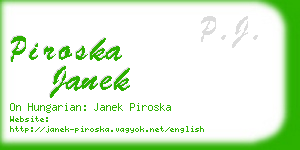 piroska janek business card